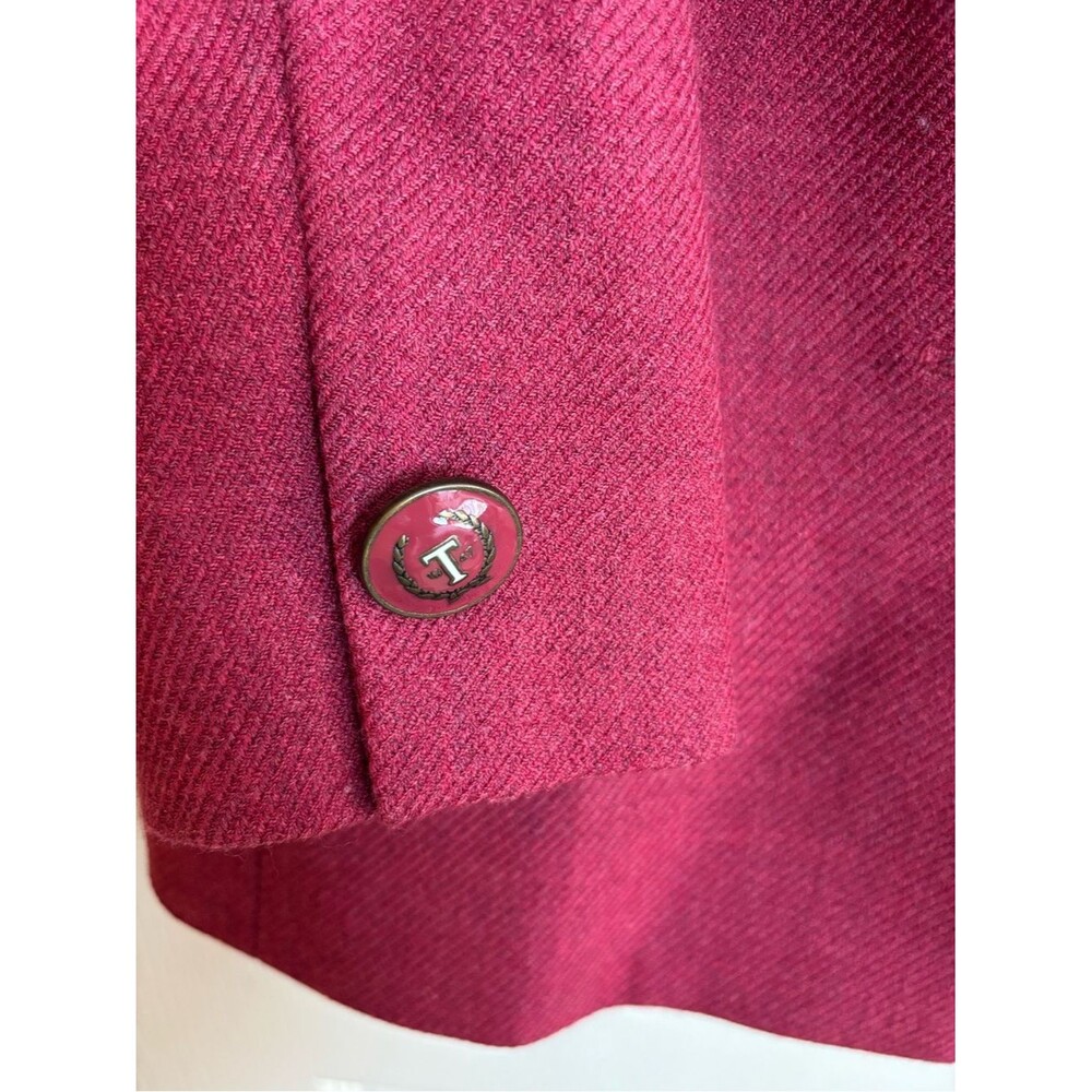 Vintage Talbots 100% Wool Blazer Jacket Cranberry Rose Red Fall Dark Academia - Picture 5 of 15